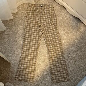Women’s Plaid Pants - Brown Checkered
